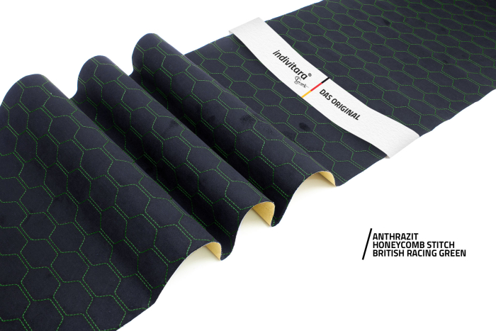 indivitara® Premium Stitch - selbstklebender Mikrofaserstoff Premium mit echten Nähten - Meterware - verschiedene Farben